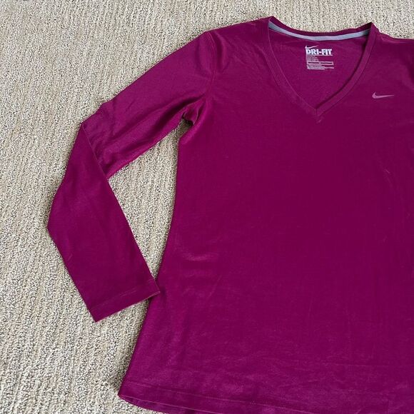 Nike Dri-fit Pink Long Sleeve Tshirt - Picture 2 of 5